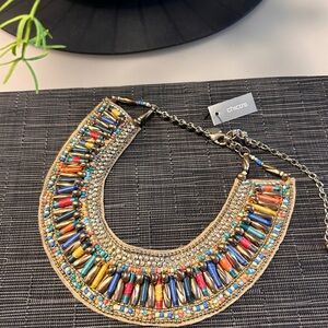 Chico's Vibrant Gold and Multicolor Necklace